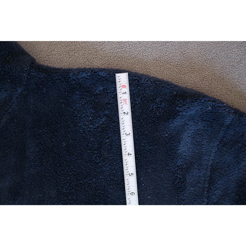 NAUTICA Sleep Robe Mens Navy Blue Soft Fuzzy Belted Pockets Sleepwear Lounge - Picture 7 of 14